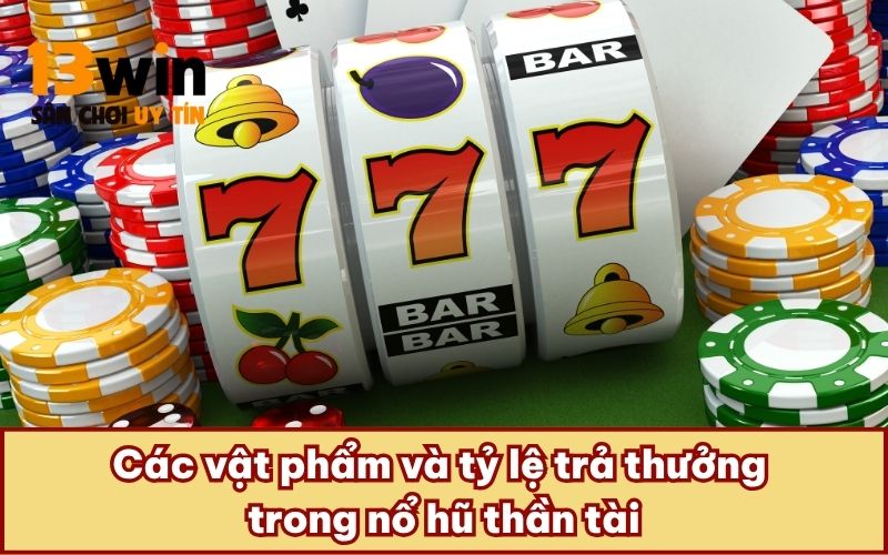 Các vật phẩm và tỷ lệ trả thưởng trong nổ hũ thần tài