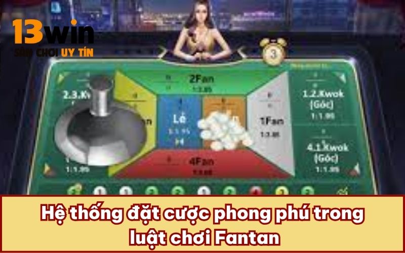 Hệ thống đặt cược phong phú trong luật chơi Fantan